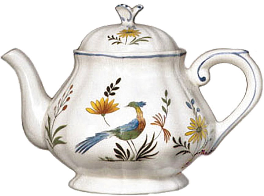 1 Teapot - Gien Oiseaux De Paradis Rim Soup 9 (869x650), Png Download