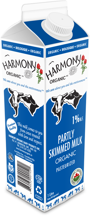 Organic 1% Milk One Litre Carton - One Liter Of Milk (460x835), Png Download