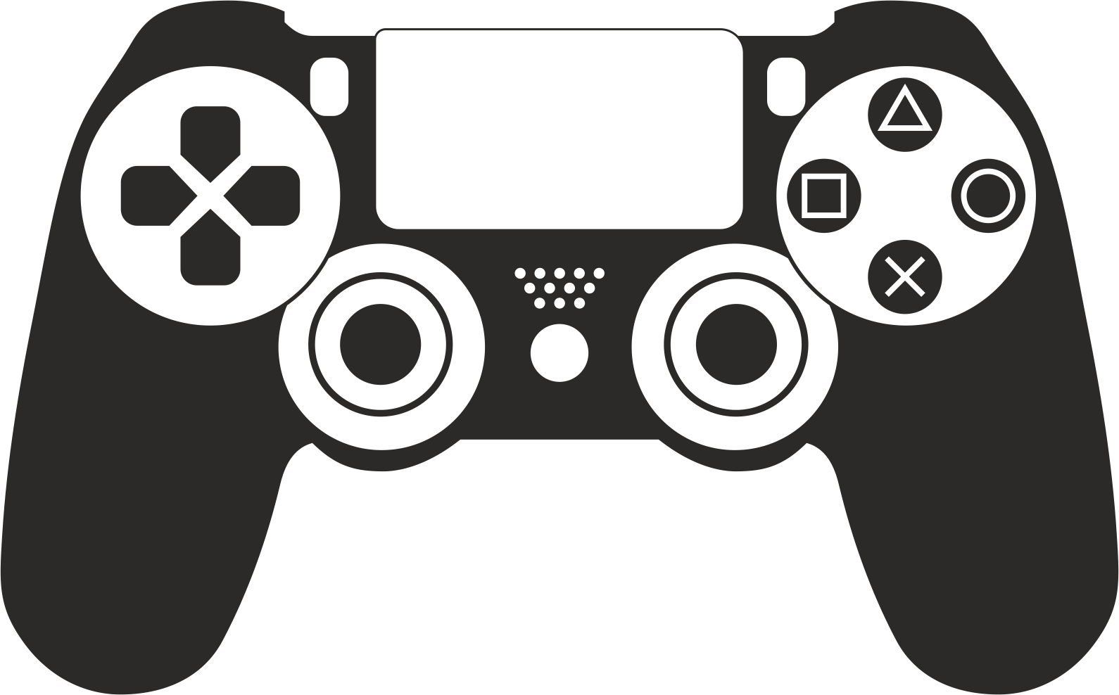 Ps4 Controller Vector - Ps4 Controller Icon Vector (1590x988), Png Download