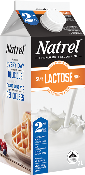 Natrel Sans-lactose 2l 3d 2 - Lactose Free Milk Canada (378x738), Png Download
