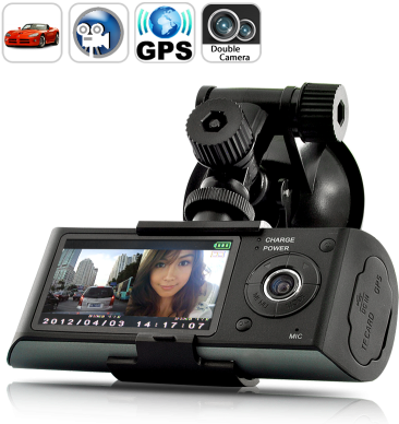 Dual Camera Car Blackbox Dvr - Gps Logger And G-sensor Car Blackbox Dvr With Dual (400x400), Png Download