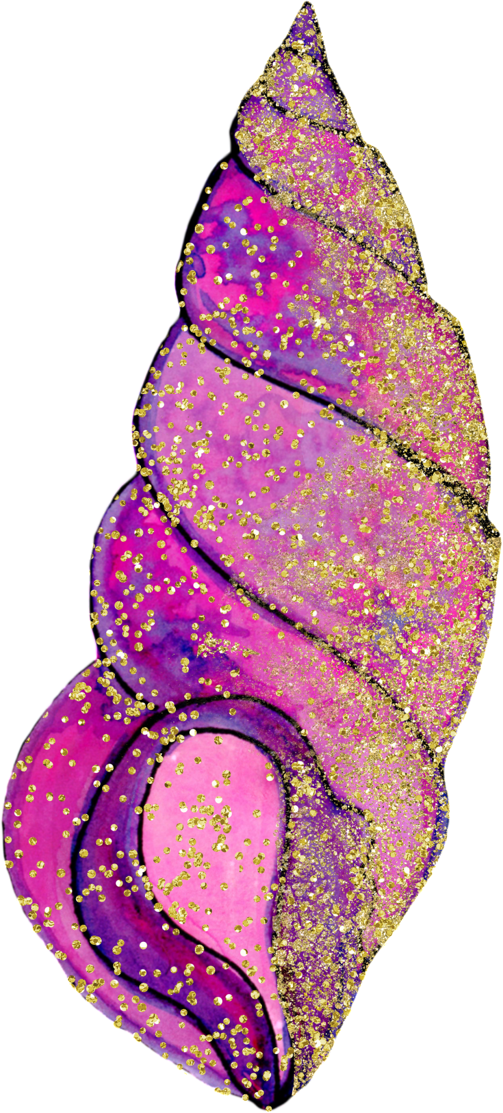 Hand Painted Purple Scattered Light Shell Png Transparent - Ice Cream (1024x2265), Png Download