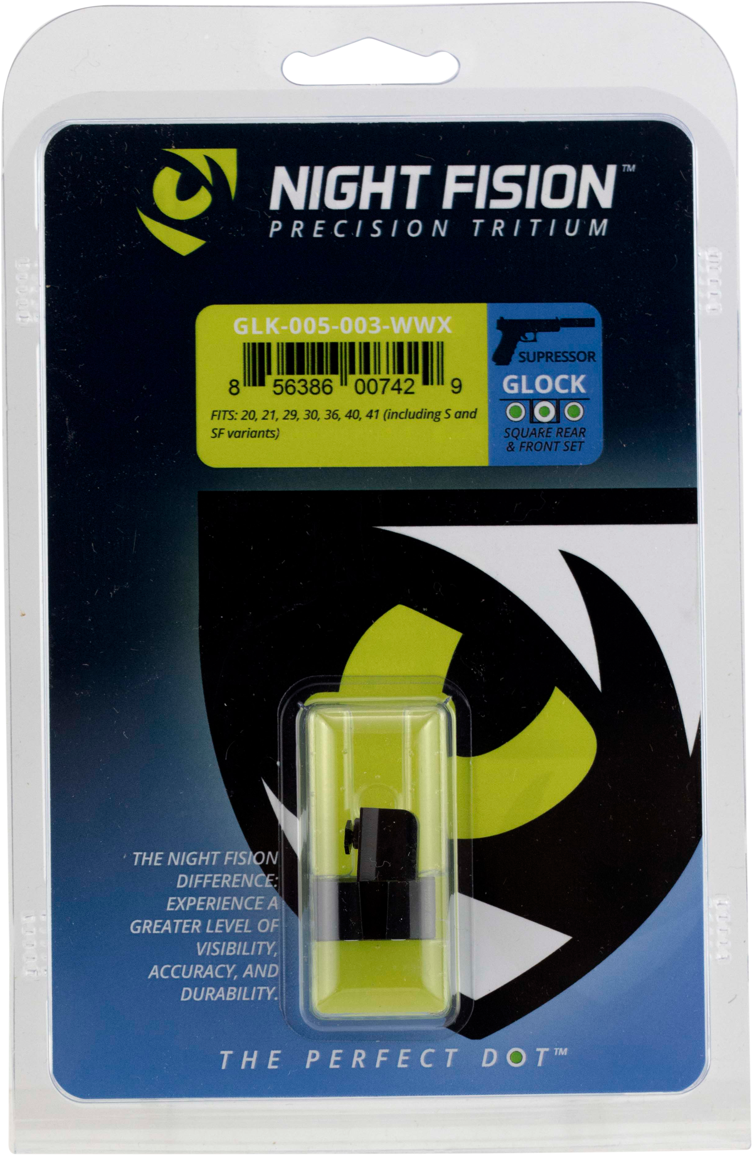 Night Fision Glk00503wgwg Night Sight Set Square Glock - Night Fision (2755x3967), Png Download
