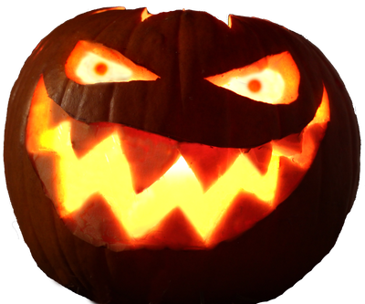 Halloween Pumpkin With Glowing Eyes By Astoko - Jack-o'-lantern (400x333), Png Download