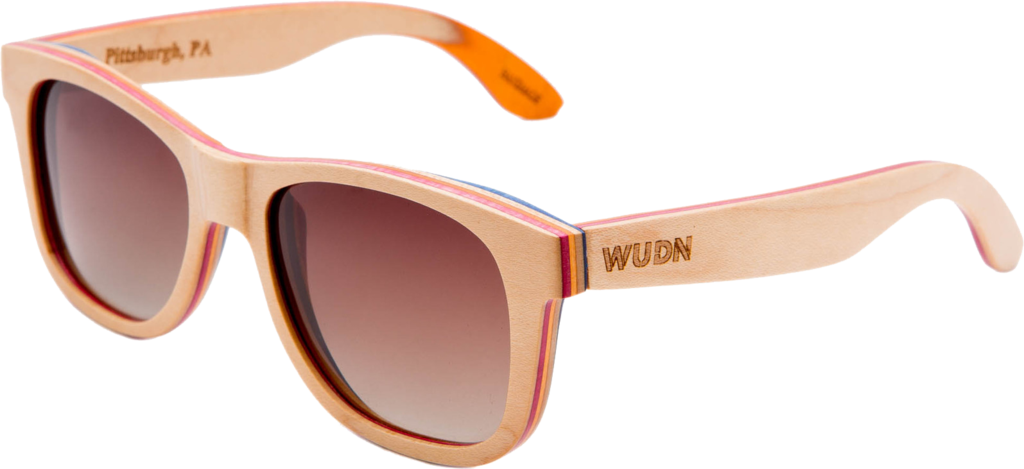 Mens & Women's Recycled Skatedeck, Kickflip Sunglasses - Mens & Women's Handmade Natural Skateboard Wood (1024x469), Png Download