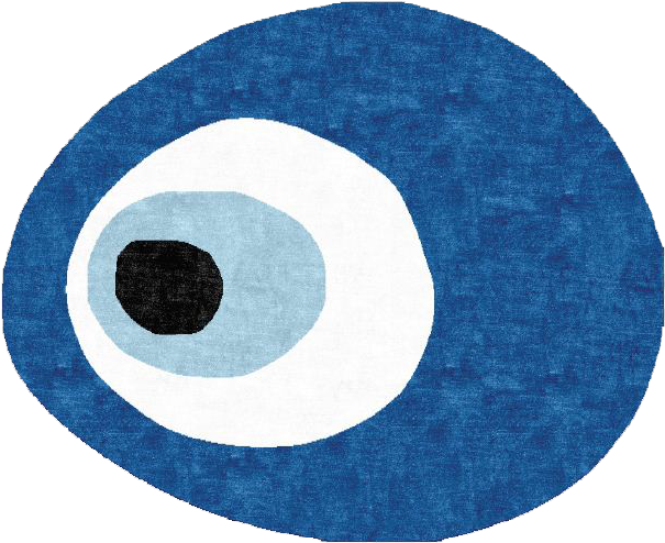 Rug And Bad Evil Eye Oval Rug Design On - Circle (682x591), Png Download