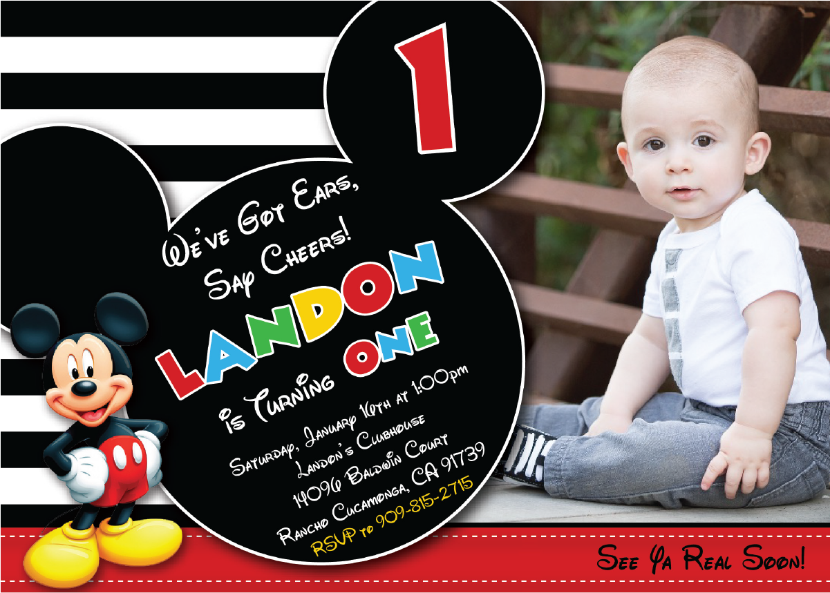 Mickey Mouse Birthday Invitations - Mickey Mouse (1200x1200), Png Download