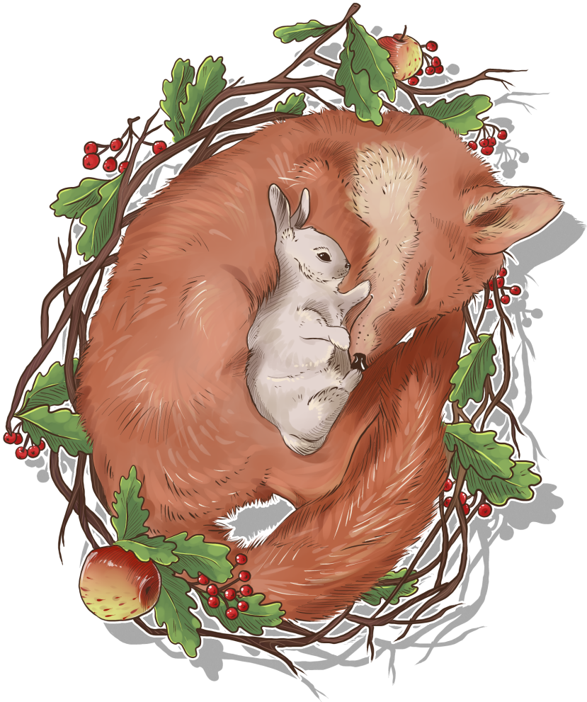 Sleeping Fox Cartoon Transparent - Cartoon (1024x1024), Png Download