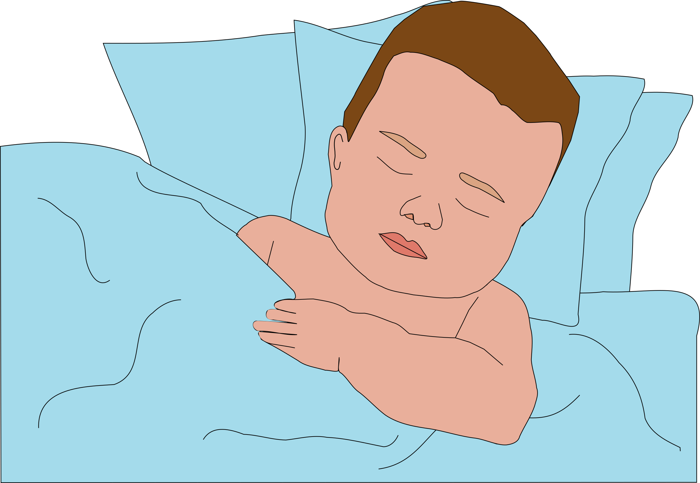 Big Image - Person Sleeping In A Bed Png (2400x1655), Png Download