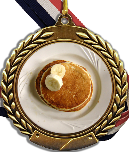 Pancake Logo Medal - Pancake Medal (500x589), Png Download