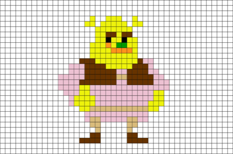 Shrek Pixel Art (480x317), Png Download