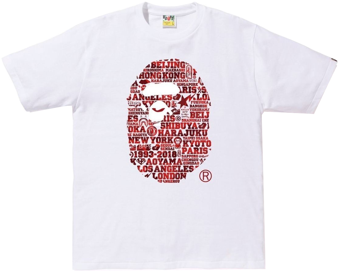 A Bathing Ape Xxv Cities Camo Ape Head Tee - Bape Xxv Cities Camo Ape Head Tee (1216x1216), Png Download