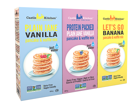 Vanilla, Protein, Banana Pancake Mix - Castle Kitchen Pancake & Waffle Mix (576x444), Png Download