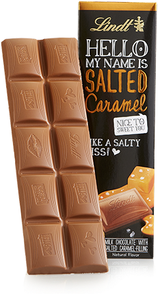 Salted Caramel Hello Bar Main 450x - Lindt Hello Strawberry Cheesecake 100g (450x450), Png Download