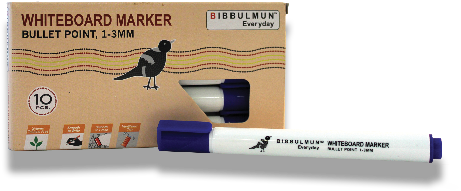 Whiteboard Marker Bullet Point Blue 12-pack - Black Cat (2000x1564), Png Download