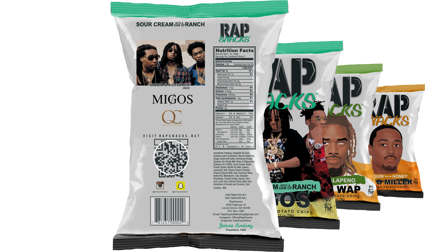 Every Bag Is Scanable - Rap Snacks Nutrition Facts (1600x900), Png Download