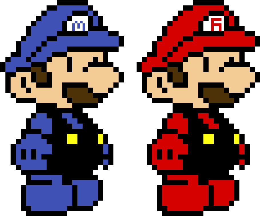 6ix9ine Vs Migos - Pixel Mario And Luigi (1125x900), Png Download