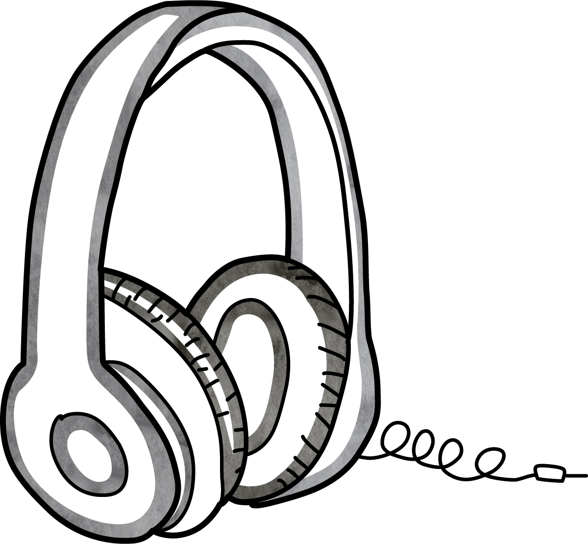 Computer Clipart Headphone - Headphone Drawing Png (1200x1110), Png Download
