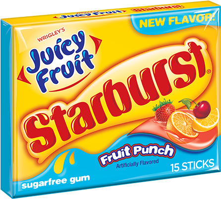 Starburst Fruit Punch Slim Pack - Starburst Juicy Fruit (700x560), Png Download
