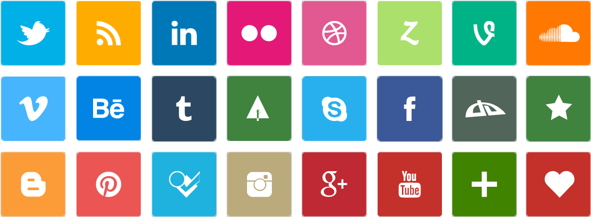 Social Network Icons 2016 (1488x721), Png Download