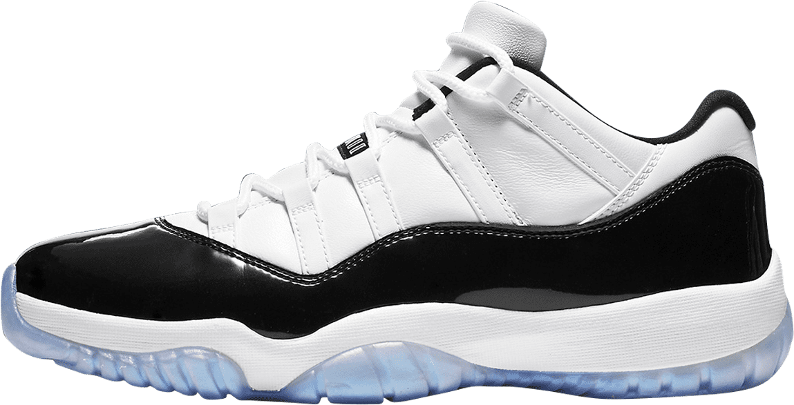 Jordan 11 Low Top Black And White (1200x1308), Png Download