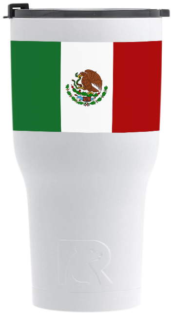 White Tumbler - Flag Of Mexico (351x641), Png Download