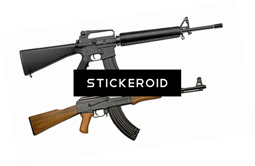 M Assault Rifle - M16a2 Vs Ak 47 (853x556), Png Download