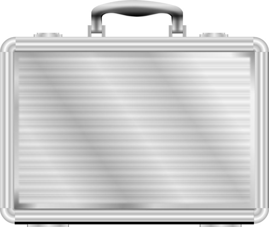 Briefcase Computer Icons Bag Silver - Silver Briefcase Clipart (890x750), Png Download