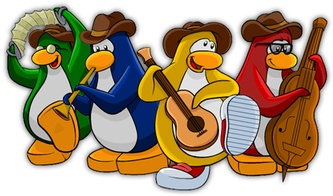 Penguin-band - Club Penguin Penguin Band (484x283), Png Download