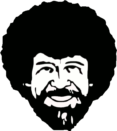 Black And White Butterfly Outline Clipart Download - Bob Ross Blavk And White (403x450), Png Download