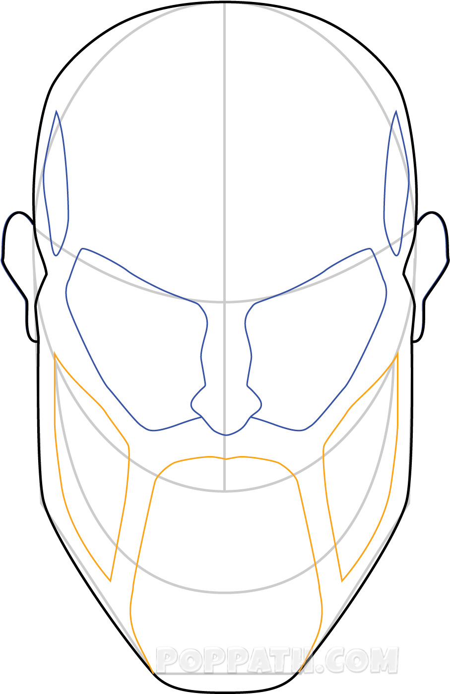 Like Shapes To The Bottom Of The Face - Sketch (1500x1500), Png Download