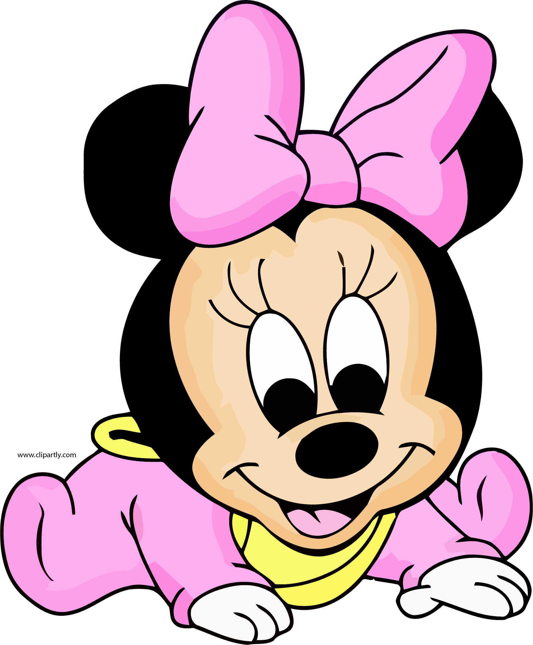 Baby Minnie Cute Clipart Png - Cartoon Baby Minnie Mouse (1756x2126), Png Download