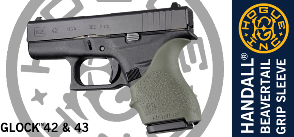 Hogue Handall® Beavertail Grip Sleeve For Glock® 42, - Hogue Beavertail Grip Glock 43 (600x274), Png Download