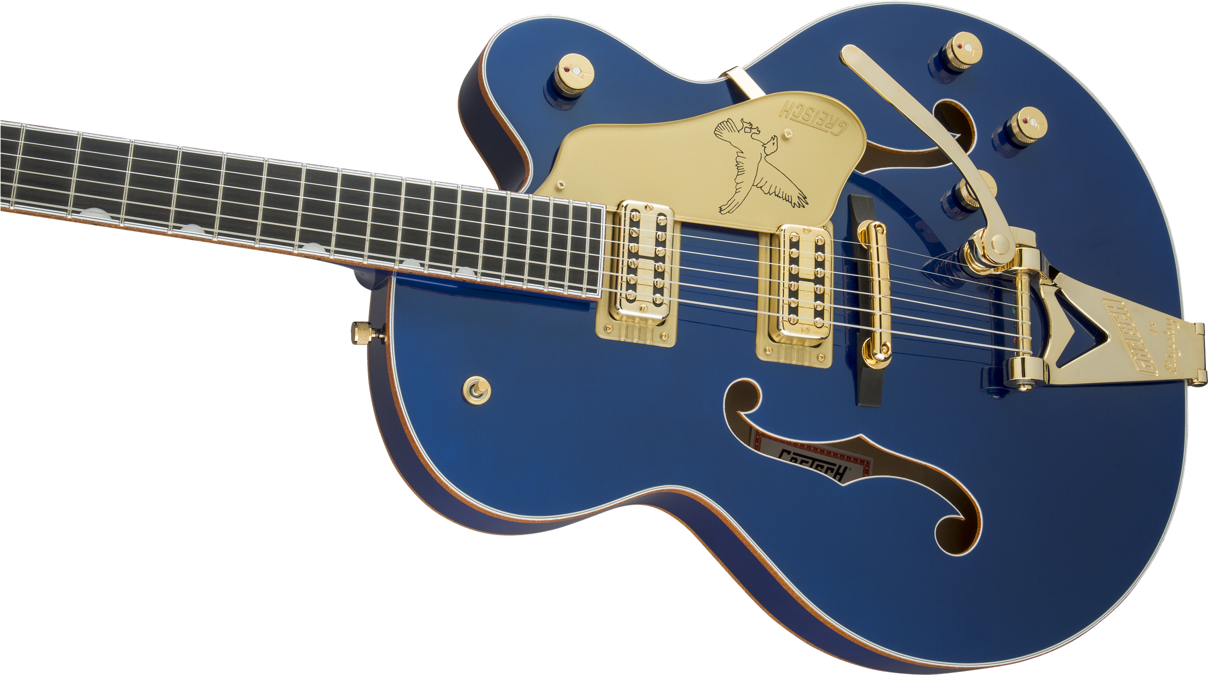 G6136t Limited Edition Falcon™ With String-thru Bigsby®, - Gretsch G6136t Players Edition Black Falcon W/bigsby (2400x1345), Png Download