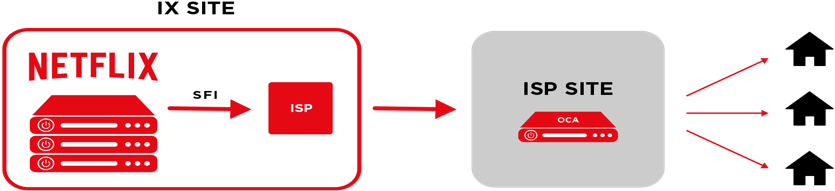The Ideal Open Connect Implementation Is Both Sfi Peering - Netflix Open Connect (835x191), Png Download