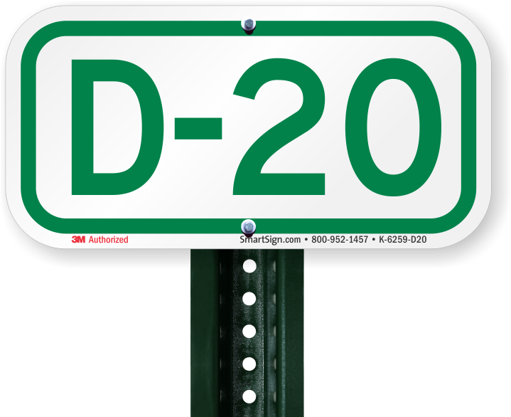 Parking Space Sign D-20 - Reflective Aluminum No Parking Sign, Small, 12" X 6" (800x800), Png Download