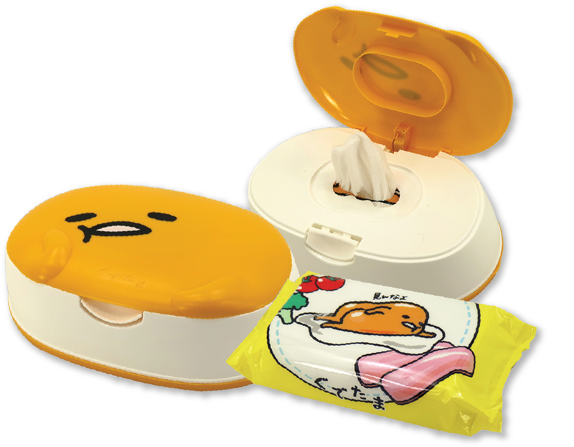 Buy Any 2 Colour Carton Free 1 Gudetama Wet Wipes Dispenser - Sanrio Gudetama Wet Tissue - 80pcs (1450x1021), Png Download