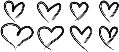 504 Hearts Hand Drawn For Love Graphic Elements - Graphics (580x386), Png Download