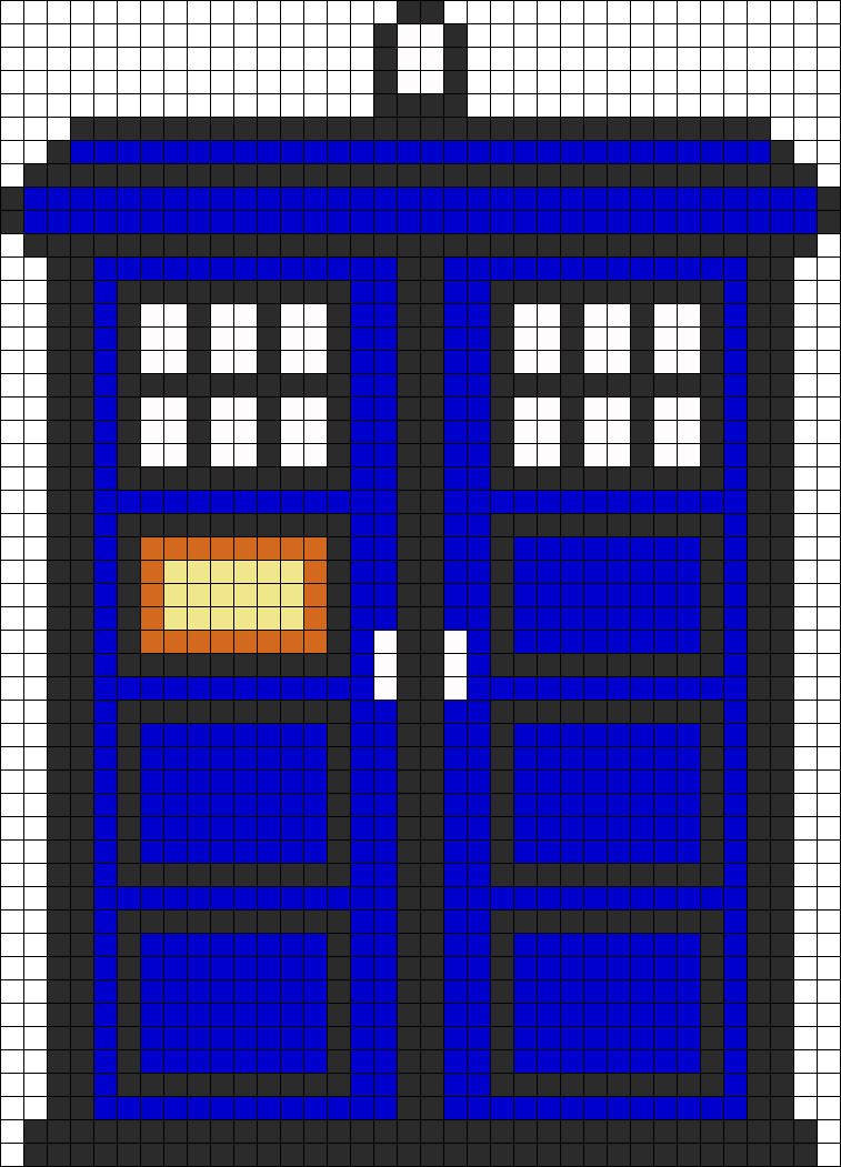 Tardis Perler Bead Pattern / Bead Sprite - Bead (757x1051), Png Download