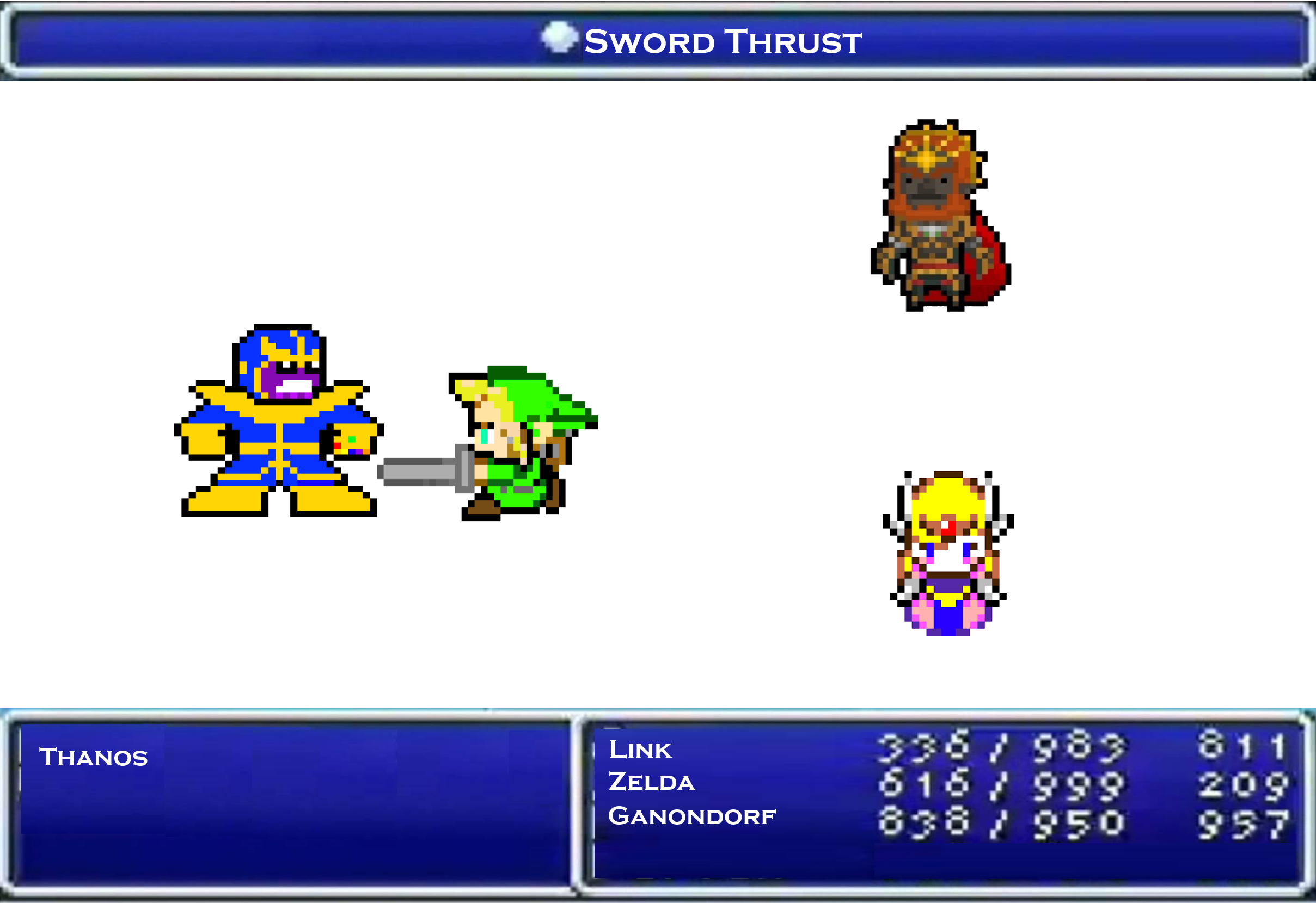 They Would Take On Him Easly Too, On A Final Fantasy - Princess Zelda Pixel Art (2417x1659), Png Download