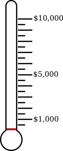 Small - $10 000 Thermometer (246x590), Png Download