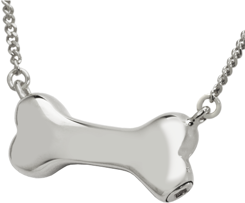 Dog Bone Memorial Pendant, Sterling Silver Or Gold - Necklace Dog Bone Transparent (500x500), Png Download