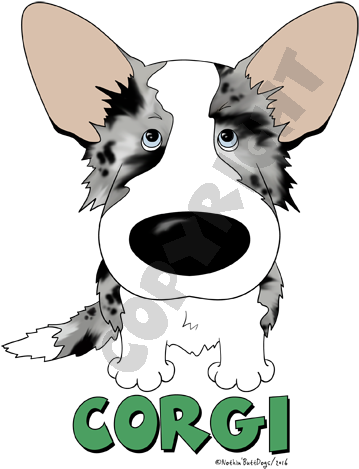 Blue Merle Cardigan Welsh Corgi Big Nose Shirts More - Cardigan Welsh Corgi (400x518), Png Download