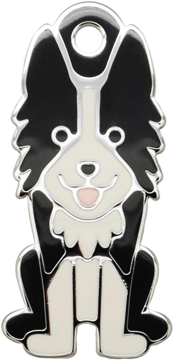 Border Collie Lg Dog Bone - Dog (582x1200), Png Download