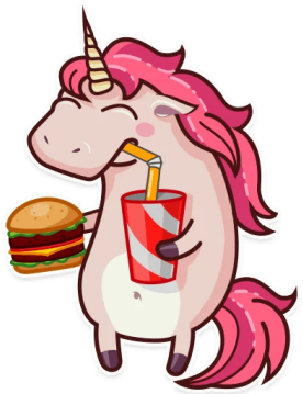Fattly Fatter Unicorn - Printable Unicorn Stickers (360x360), Png Download