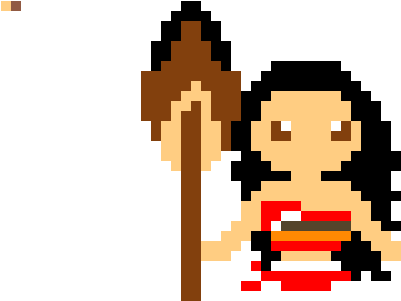 Moana - Pixel Art Cartoon Characters (420x300), Png Download