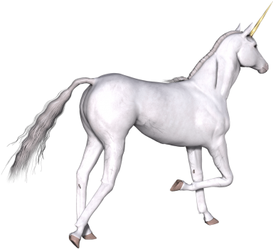 Full White Unicorn Right Leg Up - Unicorn (409x360), Png Download