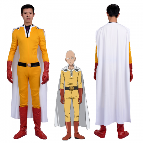 Dfym One Punch Man Cosplay Costume Full Suit (500x666), Png Download