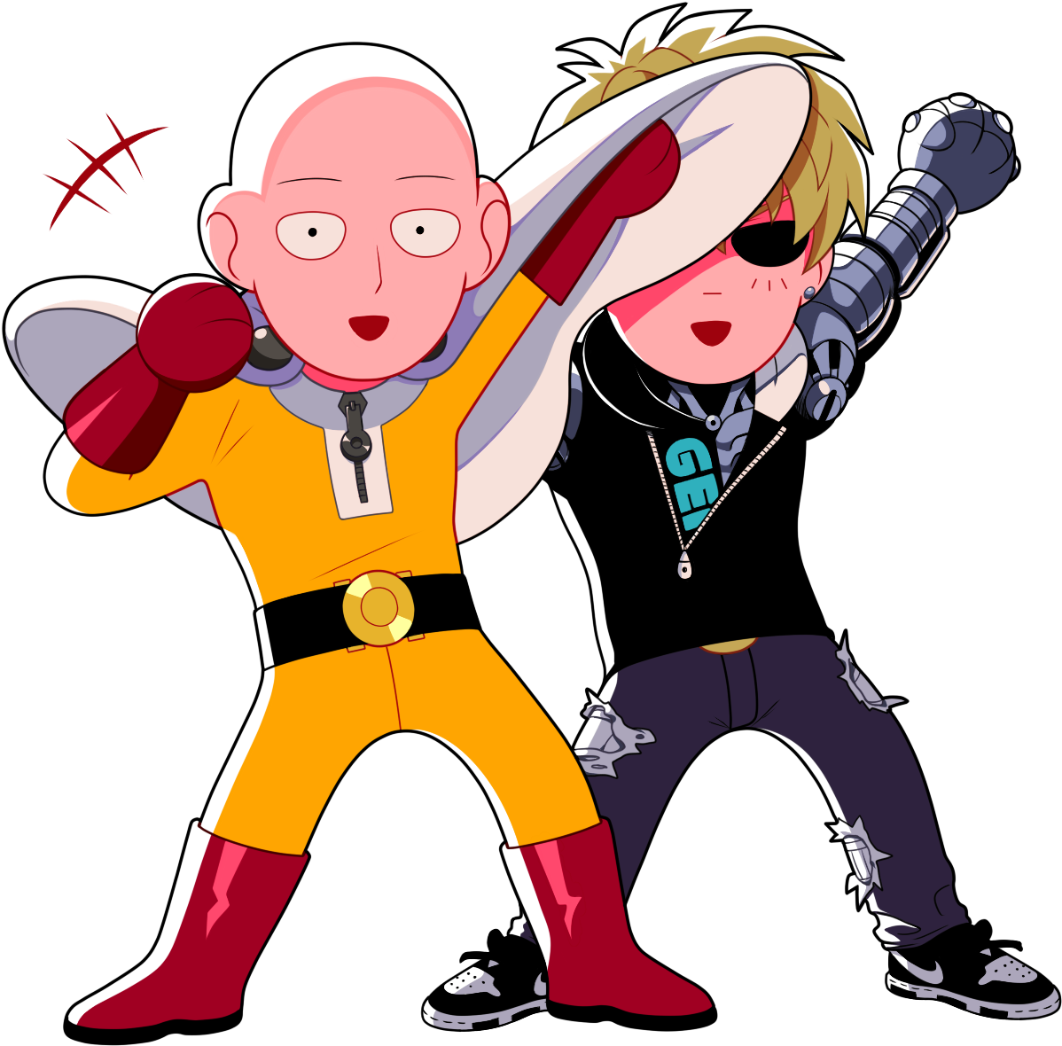 Chibi's From A While Ago~ - Saitama (1271x1317), Png Download