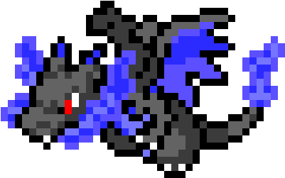 Mega Charizard X - Mega Charizard X Pixel Art (480x290), Png Download